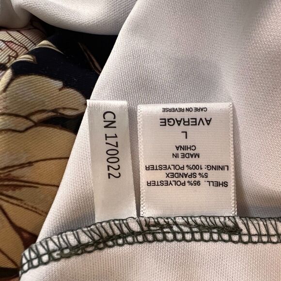 NY & CO Stretch Floral Hunter Green Midi Sheath Dress - Size L - Picture 7 of 8